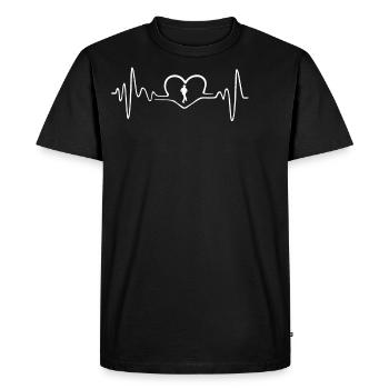 COUNTRY DANCE HEARTBEAT - Men's Premium Organic T-Shirt - black - Front - Nico (187cm)