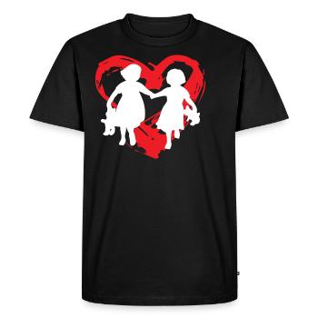 Soeur coeur - T-shirt Premium bio Homme - noir - Devant - Nico (187cm)
