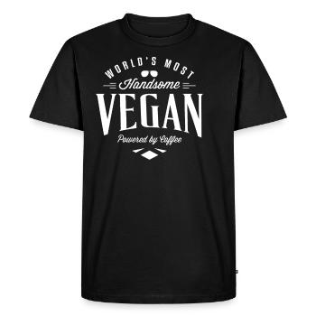 T-shirt drôle végétalien le plus beau des mondes - T-shirt Premium bio Homme - noir - Devant - Nico (187cm)