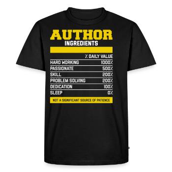 Tee shirt Ingrédients Fantastiques De L'Auteur - T-shirt Premium bio Homme - noir - Devant - Nico (187cm)