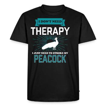 I Dont Need Therapy - PEACOCKS - Men's Premium Organic T-Shirt - black - Front - Nico (187cm)