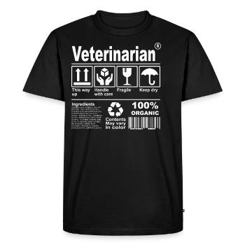Veterinarian Product Description Tshirt - Men's Premium Organic T-Shirt - black - Front - Nico (187cm)