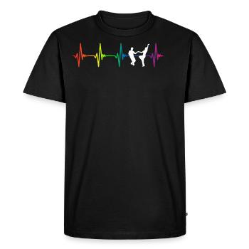 Swing Dance Rainbow Heartbeat - Men's Premium Organic T-Shirt - black - Front - Nico (187cm)