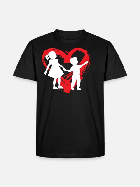 Sibling Heart - Men's Premium Organic T-Shirt - black