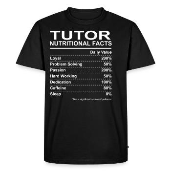 Faits nutritionnels du tuteur - T-shirt Premium bio Homme - noir - Devant - Nico (187cm)