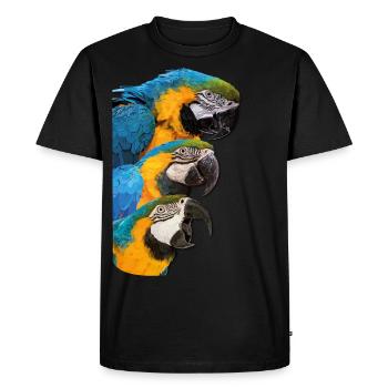 Blue-and-yellow Macaw - Men's Premium Organic T-Shirt - black - Front - Nico (187cm)