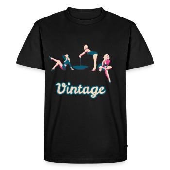 Retro Pin Up Girls vintage sexy femme nostalgie - T-shirt Premium bio Homme - noir - Devant - Nico (187cm)