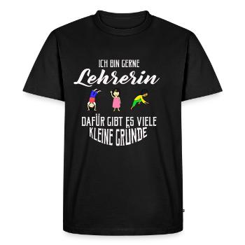 Cadeau professeur enseignant, professeur d'école primaire - T-shirt Premium bio Homme - noir - Devant - Nico (187cm)