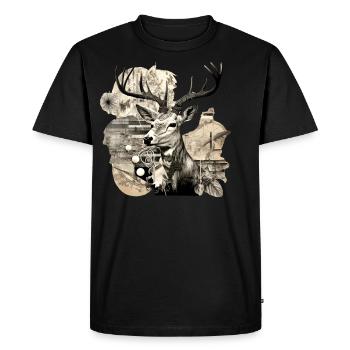 Hirschhausen - T-shirt Premium bio Homme - noir - Devant - Nico (187cm)
