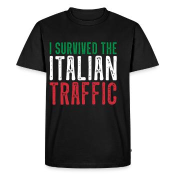 Italie Circulation Conduite Drôle - T-shirt Premium bio Homme - noir - Devant - Nico (187cm)