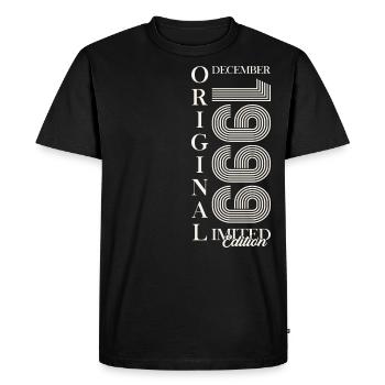 24th Birthday Original December Vintage 1999 - Men's Premium Organic T-Shirt - black - Front - Nico (187cm)