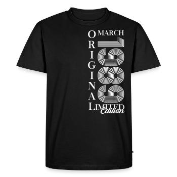 35e cadeau d’anniversaire Original mars 1989 - T-shirt Premium bio Homme - noir - Devant - Nico (187cm)