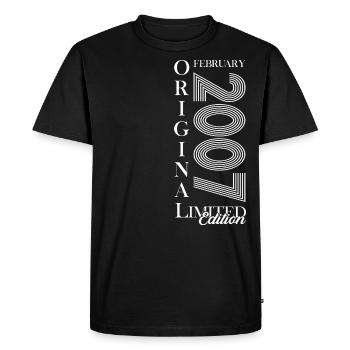 18. Geburtstag Original Februar Jahrgang 2007 - Männer Premium Bio T-Shirt - Schwarz - Vorne - Nico (187cm)
