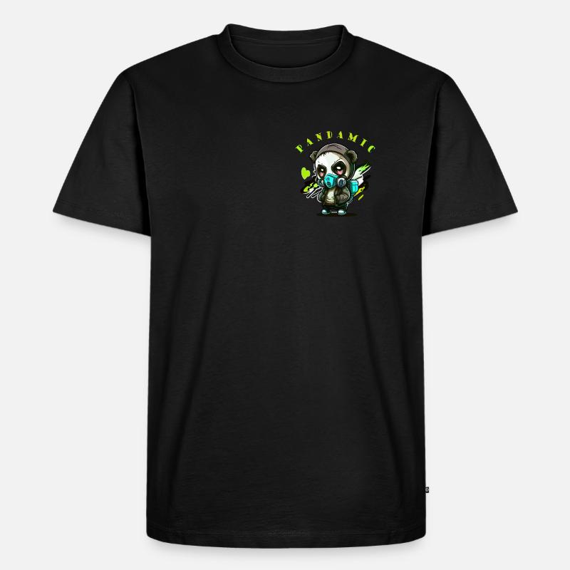 Panda-Pandamic Hunter - Männer Premium Bio T-Shirt - Schwarz