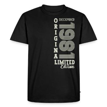 Original December 1981 41st birthday gift - Men's Premium Organic T-Shirt - black - Front - Nico (187cm)