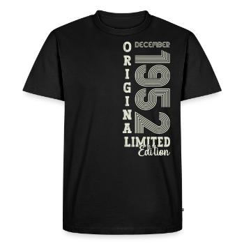 Original December 1952 70th birthday gift - Men's Premium Organic T-Shirt - black - Front - Nico (187cm)