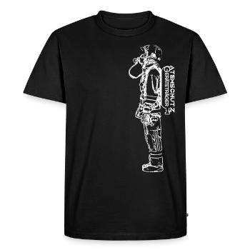 Porte-respirateur pompiers BLANC - T-shirt Premium bio Homme - noir - Devant - Nico (187cm)
