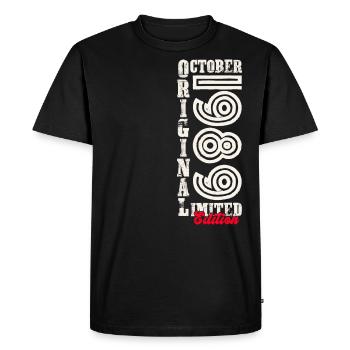 34e anniversaire Original Octobre Année 1989 - T-shirt Premium bio Homme - noir - Devant - Nico (187cm)