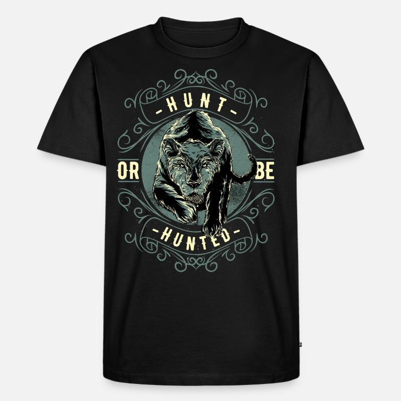 Jage oder werde gejagt! - Männer Premium Bio T-Shirt - Schwarz