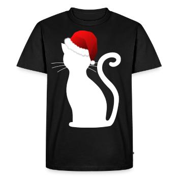 Chat Noël Noël Joyeux Noël - T-shirt Premium bio Homme - noir - Devant - Nico (187cm)
