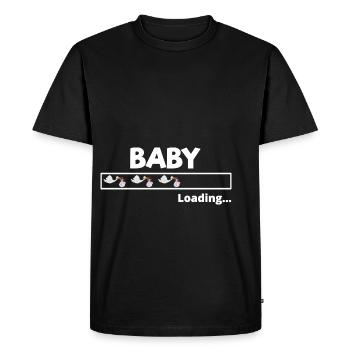 Chargement de bébé | Cadeau de grossesse - T-shirt Premium bio Homme - noir - Devant - Nico (187cm)