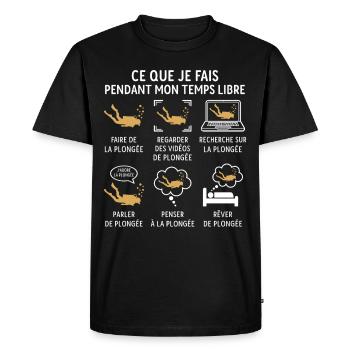 faire de la plongée - T-shirt Premium bio Homme - noir - Devant - Nico (187cm)