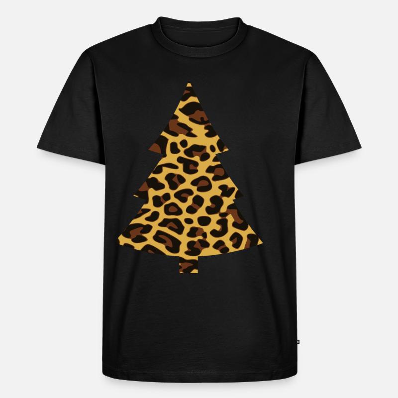 Weihnachtsbaum Leopard - Männer Premium Bio T-Shirt - Schwarz