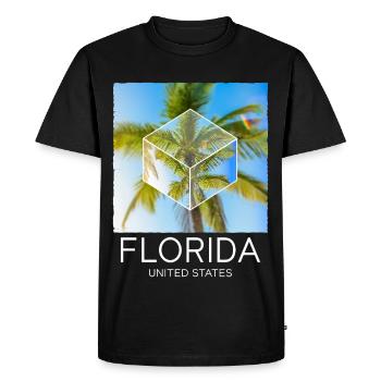 Florida USA Miami America Summer Palm Trees Beach - Men's Premium Organic T-Shirt - black - Front - Nico (187cm)