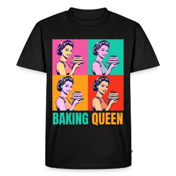 Baking Cake Baking Queen Baking Fairy Baker Pop Art - Men's Premium Organic T-Shirt - black - Front - Nico (187cm)