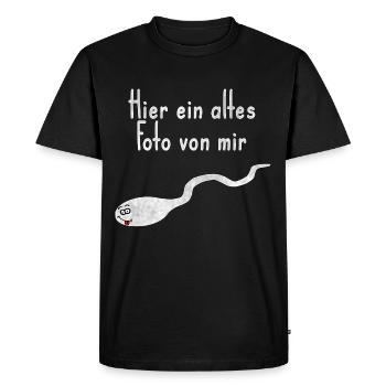 Old photo of me funny saying - Men's Premium Organic T-Shirt - black - Front - Nico (187cm)