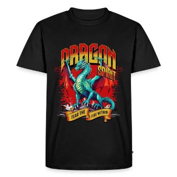 Dragon Fantaisie Magie Mysticisme Mythologie Créature - T-shirt Premium bio Homme - noir - Devant - Nico (187cm)