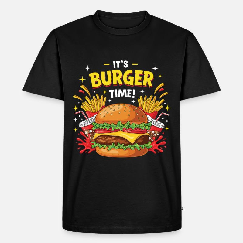 Hamburger Burger - Männer Premium Bio T-Shirt - Schwarz