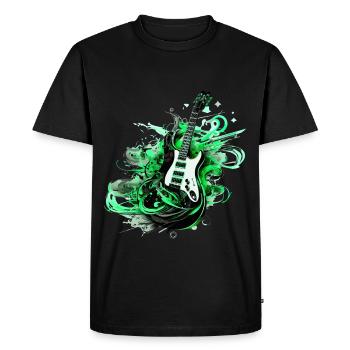 Electric Guitar Guitar Guitarist Music Instrument Rock - Men's Premium Organic T-Shirt - black - Front - Nico (187cm)