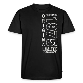 50th Birthday Gift Husband Original February 1975 - Men's Premium Organic T-Shirt - black - Front - Nico (187cm)