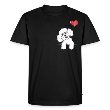 white poodle - Men's Premium Organic T-Shirt - black - Front - Nico (187cm)