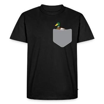 Duck In A Pocket Cute Duck Lovers Gift T-shirt - Men's Premium Organic T-Shirt - black - Front - Nico (187cm)