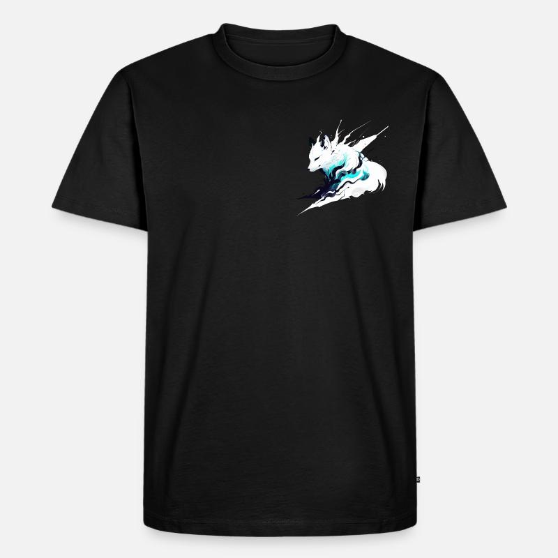 Geisterfuchs - Männer Premium Bio T-Shirt - Schwarz