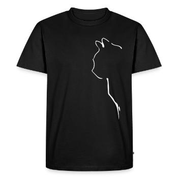 Chat chat chat silhouette Amour des chats - T-shirt Premium bio Homme - noir - Devant - Nico (187cm)