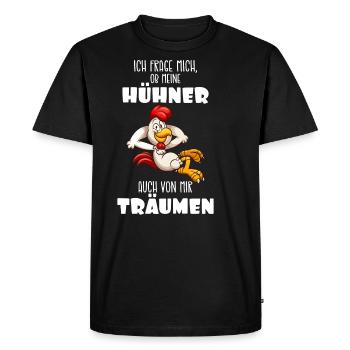 Rêve de poulets - T-shirt Premium bio Homme - noir - Devant - Nico (187cm)