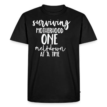 Mère maman respekt fatigué force humour cauchemar - T-shirt Premium bio Homme - noir - Devant - Nico (187cm)