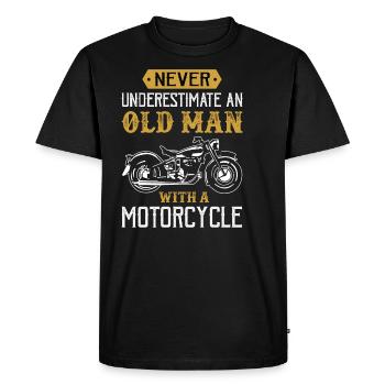 Ne jamais sous-estimer un vieil homme avec une moto - T-shirt Premium bio Homme - noir - Devant - Nico (187cm)