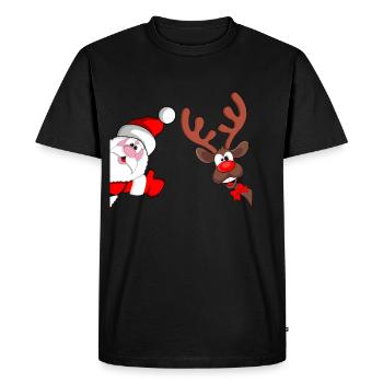 Tee-shirt cadeau Joyeux Noël Père Noël - T-shirt Premium bio Homme - noir - Devant - Nico (187cm)