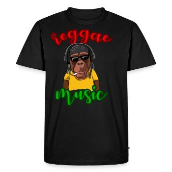 Idée cadeau cadeau musique singe Reggae - T-shirt Premium bio Homme - noir - Devant - Nico (187cm)