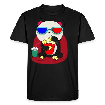 Panda Cinéma Popcorn cadeau idée cadeau - T-shirt Premium bio Homme - noir - Devant - Nico (187cm)