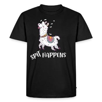 Spitha arrive Lama Alpaga Alpaga Llama - T-shirt Premium bio Homme - noir - Devant - Nico (187cm)