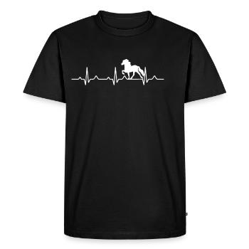 Chevaux d’Islande Battements de cœur - T-shirt Premium bio Homme - noir - Devant - Nico (187cm)