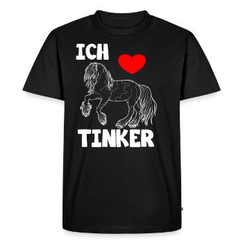J’aime les chevaux de Tinker - T-shirt Premium bio Homme - noir - Devant - Nico (187cm)