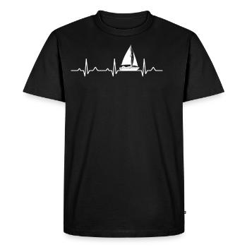 Voilier Heartbeat - T-shirt Premium bio Homme - noir - Devant - Nico (187cm)