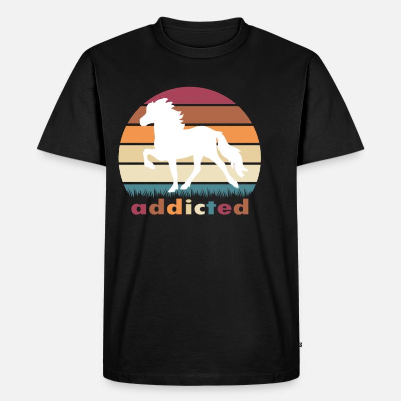 addicted Islandpferd - Männer Premium Bio T-Shirt - Schwarz