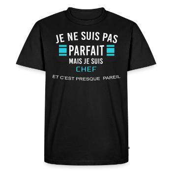 je ne suis pas parfait CHEF - T-shirt Premium bio Homme - noir - Devant - Nico (187cm)